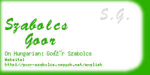 szabolcs goor business card